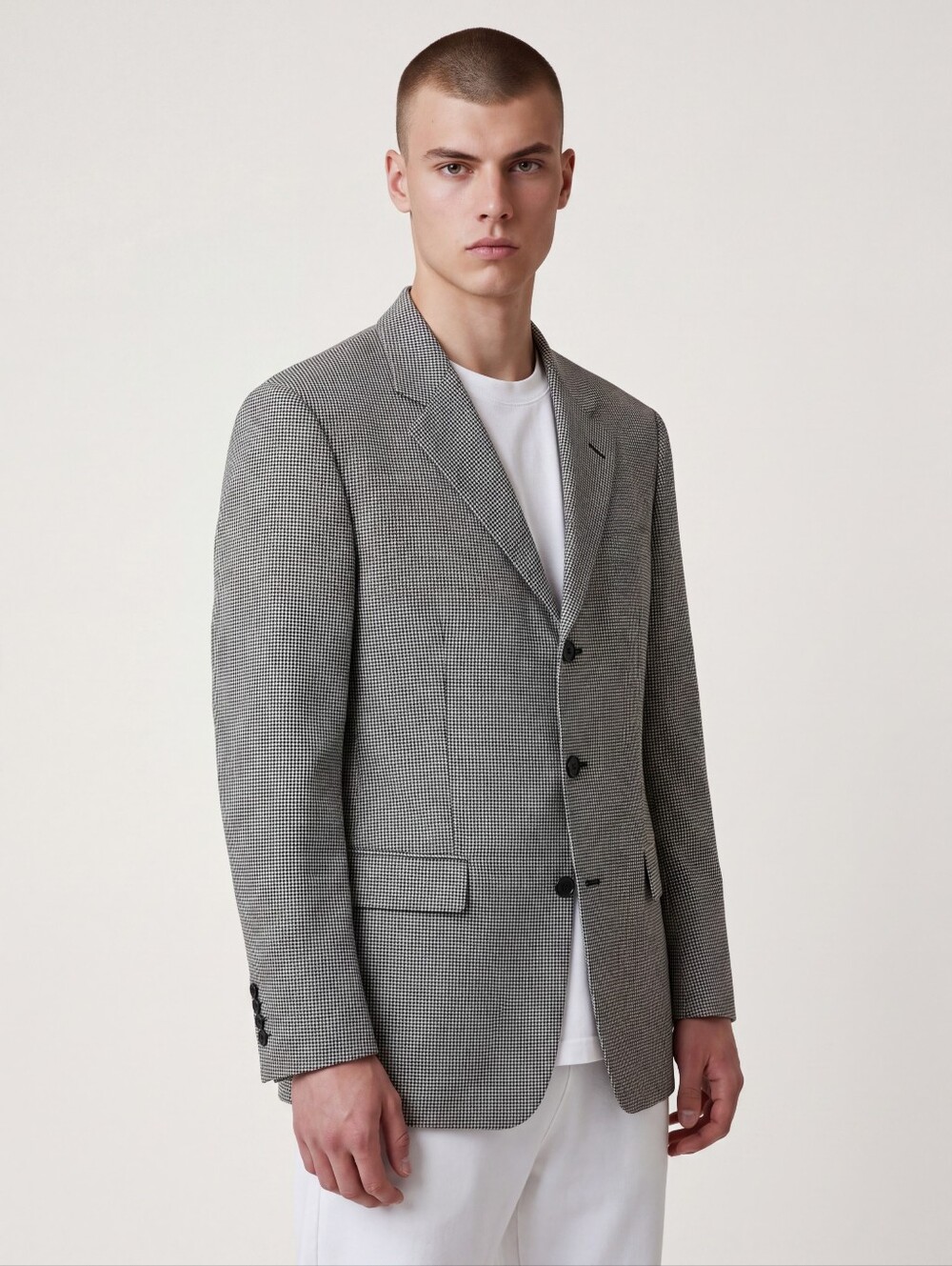 Vintage Kasper 42L Plaid Black & White Blazer